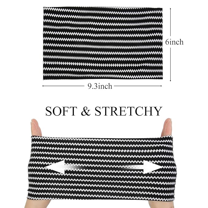Huachi Wide Headbands for Women Non Slip, Thick Womens Bandana Headbands Boho Elastic Hair Bands for Women's Hair Stretchy Sweat Headband