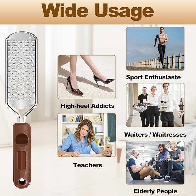 53pcs Foot File Callus Remover,Stainless Steel Large Foot Rasp Foot Scrubber & Foot Care Pedicure Callus Shaver(50 Replacement Blades & 1 Foot File Head),Foot Grater Foot Scraper for Wet and Dry Feet
