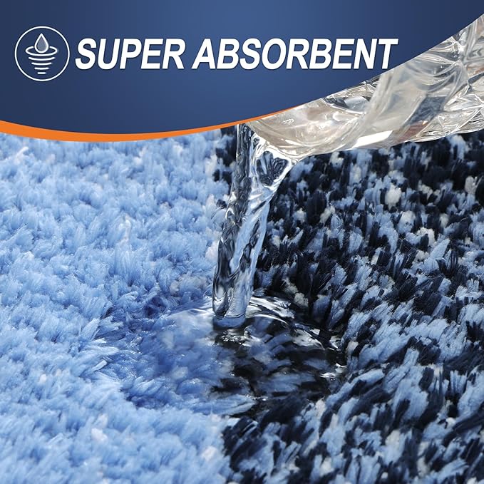 OLANLY Microfiber Bathroom Rugs Sets 3 Piece, 47"x20"+24"x16"+24"x20"