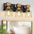 FadimiKoo Black and Gold Vanity Light, 3-Light Farmhouse Vanity Light, Bathroom Light Fixtures Over Mirror, Industrial Indoor Wall Mounted lamp for Bathroom, Living Room, Cabinet, Bedroom