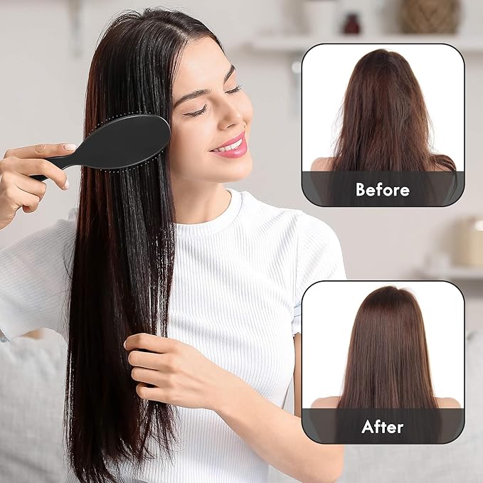 Air Cushion Detangling Hair Brush - 4 Pack Detangler Hairbrush with Ultra Soft Bristles for Effortless Tangle Removal - For Wet Dry Damaged Curly Hair for Women Men Boys Girls Kids - Green