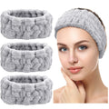 Chuangdi 3 Pcs Facial Makeup Headband,Gray