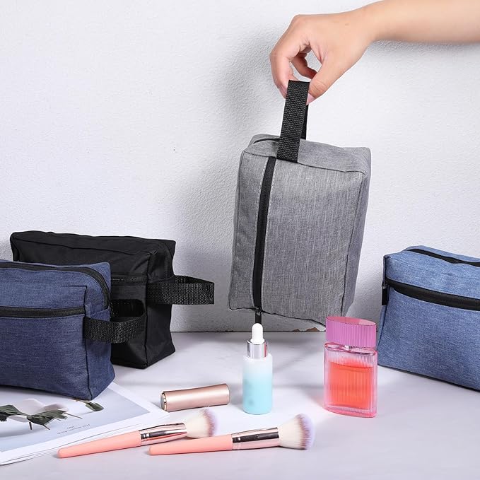 16 Pcs Travel Toiletry Bag for Women Men 4 Colors Hanging Cosmetic Bag Waterproof Grooming Bags Large Water Resistant Shaving Bags with Handle and Divider Storage Travel Pouch Case for Accessories