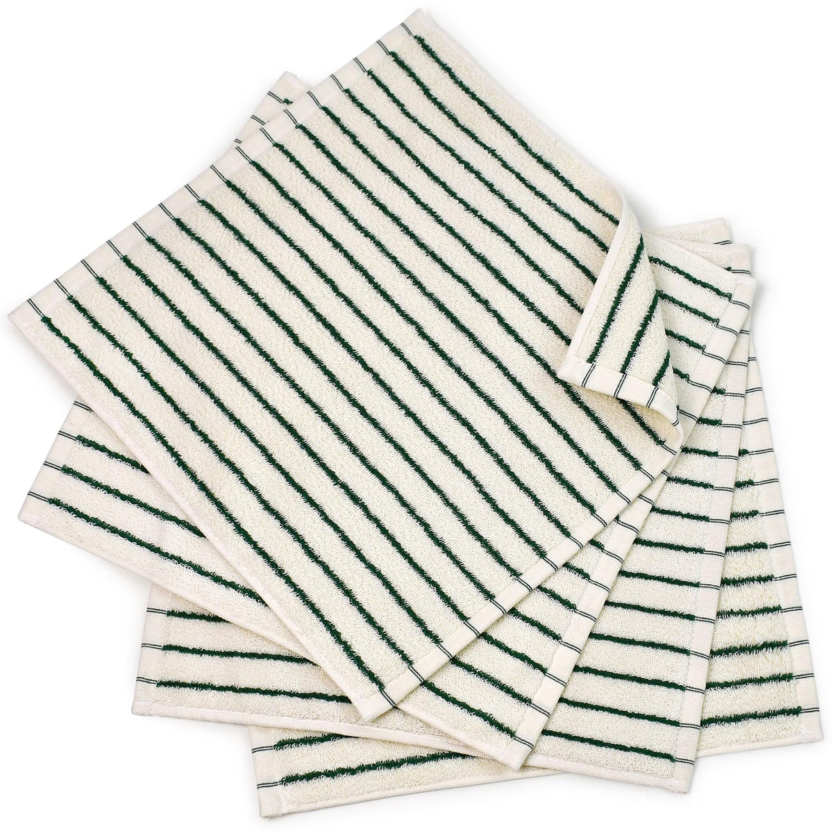 Jacquotha Striped Cotton Washcloths 4 Pack, 13” x 13”