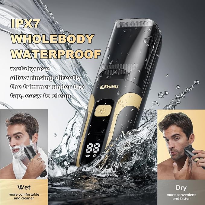 Beard Trimmer for men, Vacuum Mustache Trimmer Electric Shaver, Black