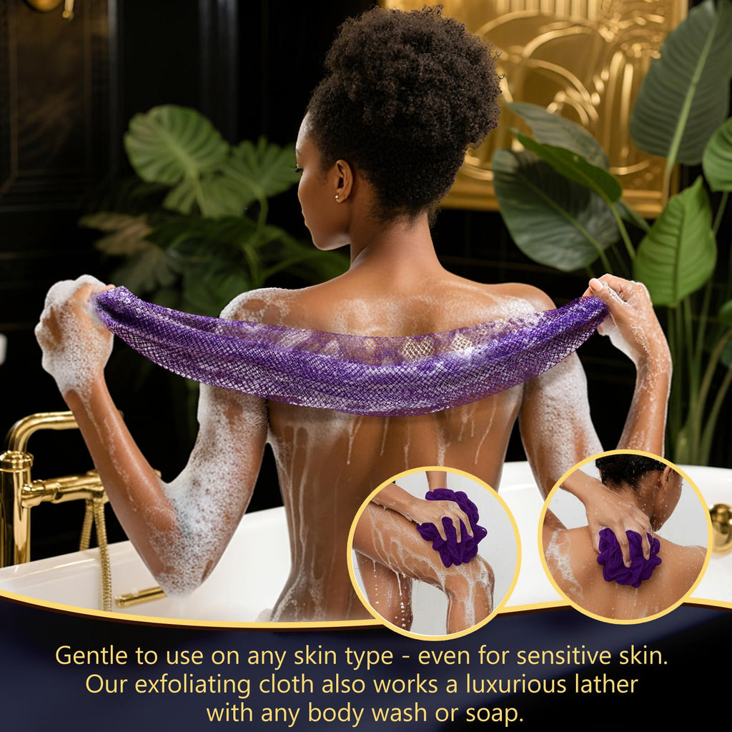 KINGMAS African Net Sponge, 2 Pieces Exfoliating Body Scrubber Bath Sponge