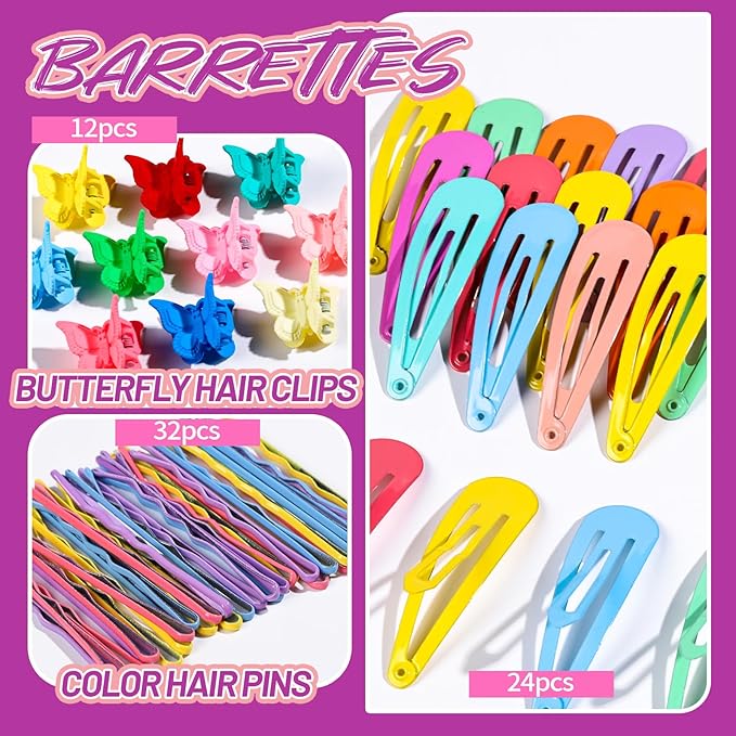Teenitor Hair Rubber Bands Elastic Hair Ties, Hair Accessories for Girls, Colorful Rubber Bands for Hair Baby Hair Ties, Hair Elastic for Toddler Girls Kids Elastic Ties
