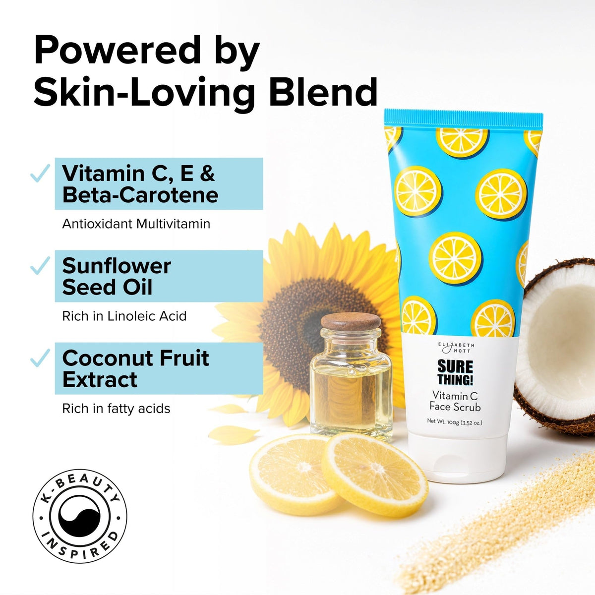 Elizabeth Mott Sure Thing Vitamin C Face Scrub, 3.52oz