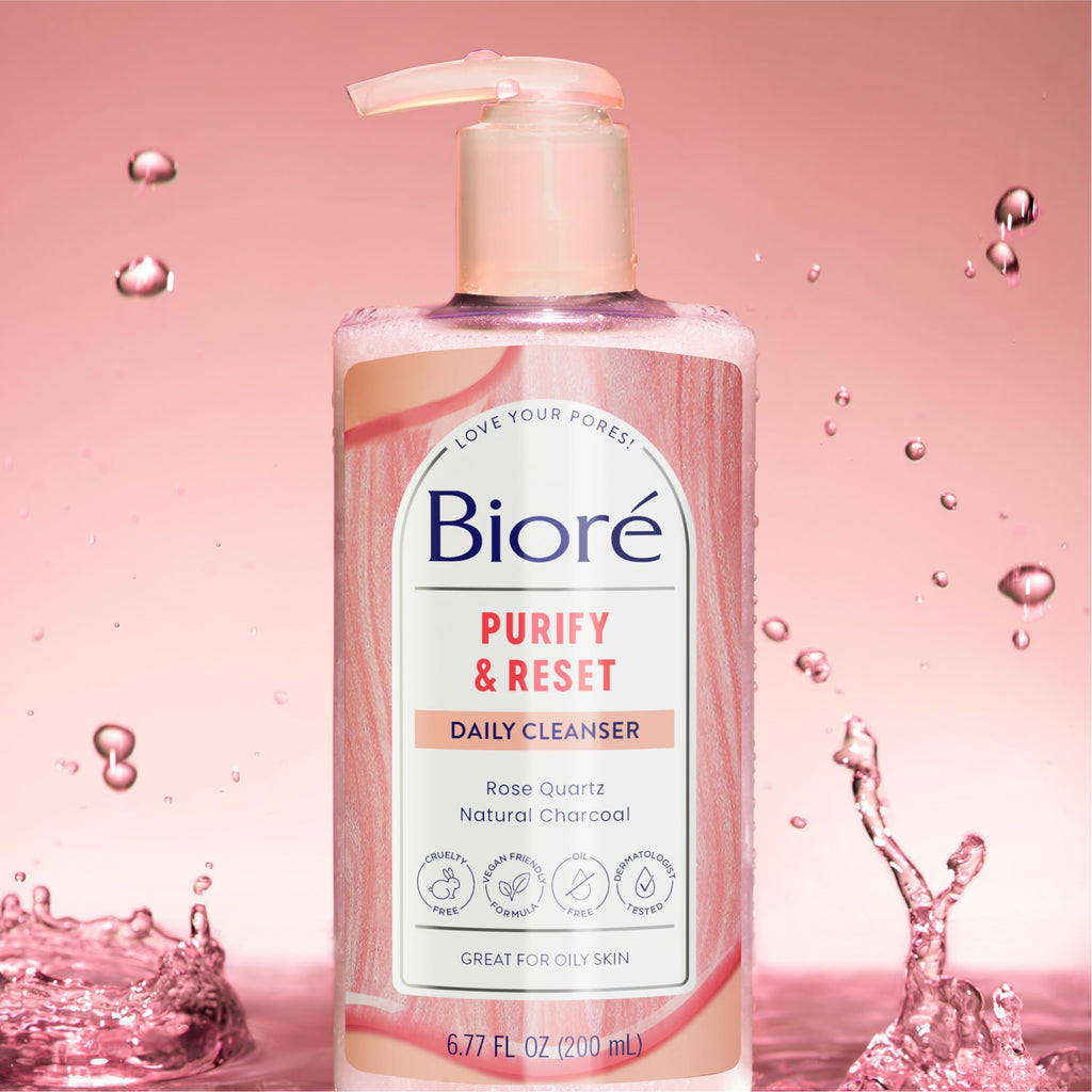 Bioré Rose Quartz + Charcoal Daily Purifying Cleanser