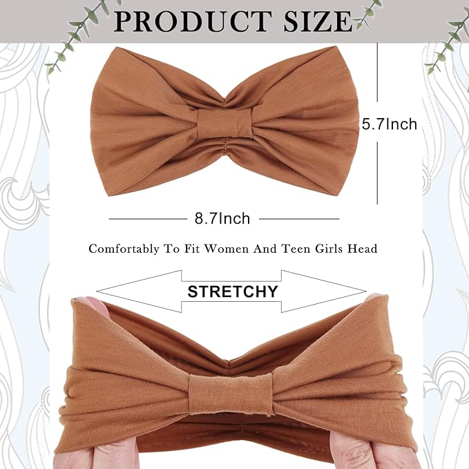 Kachanaa 6 Packs New Wide Headbands for Women,Non Slip Thick Soft Elastic Bandeau Hair Bands Yoga Workout Running Sweat Makeup Hair Wraps Hair Accessories