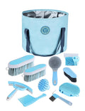 Horse Grooming Kit, 9-Piece Grooming Tools Set for Daily Horse Care – Includes All Essential Tools for Everyday Grooming Soft Blue