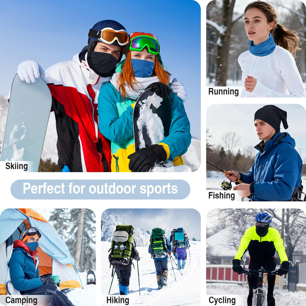 LUOLIIL VOE 2 Pack Winter Neck Gaiter Warmer for Men & Women, Windproof Face Cover Soft Fleece Face Mask Scarf for Cold Weather Outdoor Sports Skiing Cycling