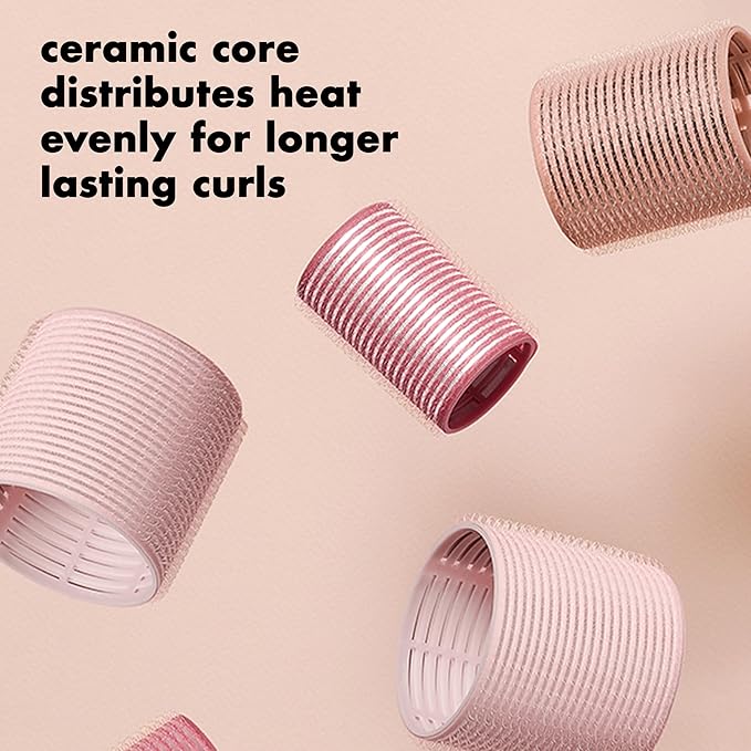 The Hair Edit Ceramic Core Hair Rollers for Salon-Quality Volume Professional Grade Thermal Rollers, Heat or No-Heat Styling, Soft Waves & Bouncy Blowouts, Root Lift, Long-Lasting Shine 9 Pack