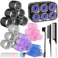 5 Size Hair Rollers for Women, 64 Pcs Self Grip Hair Rollers Hair Curlers to Sleep In with Clips for Long Medium Short Hair