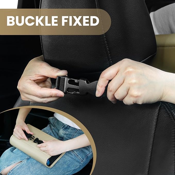 Car Tissue Holder, WHHMK Tissue Box Cover Keep Car Tidy, Premium PU Leather Backseat Napkin Rectangle Organizer, Extra Large Tissue Box Storage in Auto Fits for 100-150 Regular Size Tissues, Black