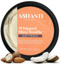 Ashanti Naturals Scented Whipped Shea Butter for Skin | African Body Butter for Women w/Coconut, Almond Oil (Juicy Peach Souffle, 8 oz)