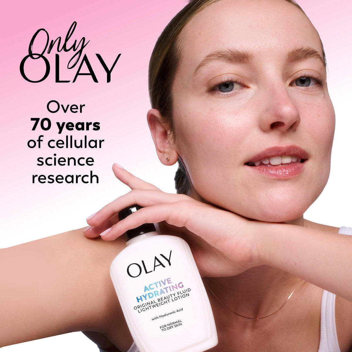 Olay Face Moisturizer, Active Hydrating Beauty Fluid Lotion, Original Facial Moisturizer, 4 Oz. (Pack of 2)