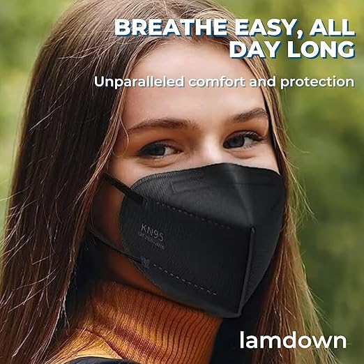 (600-Pack) KN95 Face Masks, Individually Wrapped, Premium Disposable Dust Mask, Black