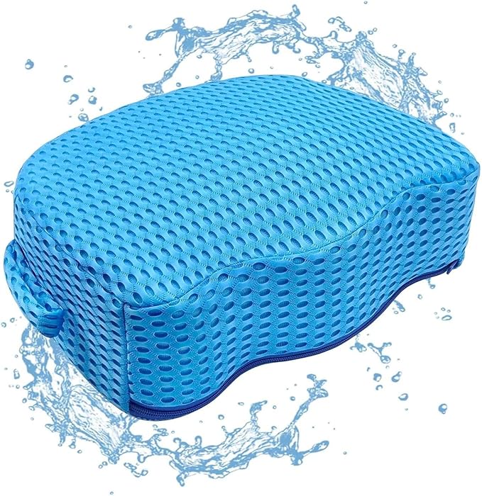 Luxury Extra Thick Weighted Hot Tub Booster Seat for Adults, Premium 3D Air Mesh Spa Cushion, Non-Slip Micro Dot Base, Quick-Dry Heavy-Duty Spa Seat Riser for Indoor & Outdoor Use