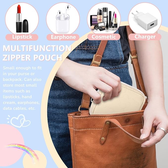 Desing Wish Cloud Pattern Period Bag for Teen Girls, Padding Sanitary Napkin Storage Bag Menstrual Pad Period Pouch Tampon Holder for Purse (Pink)
