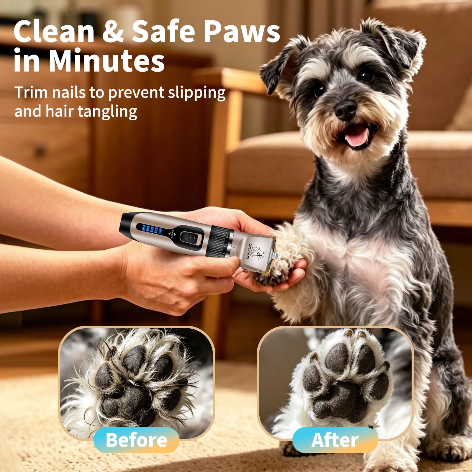 Gooad Dog Clippers for Grooming,Dog Grooming Kit for Heavy Thick Hair&Coats