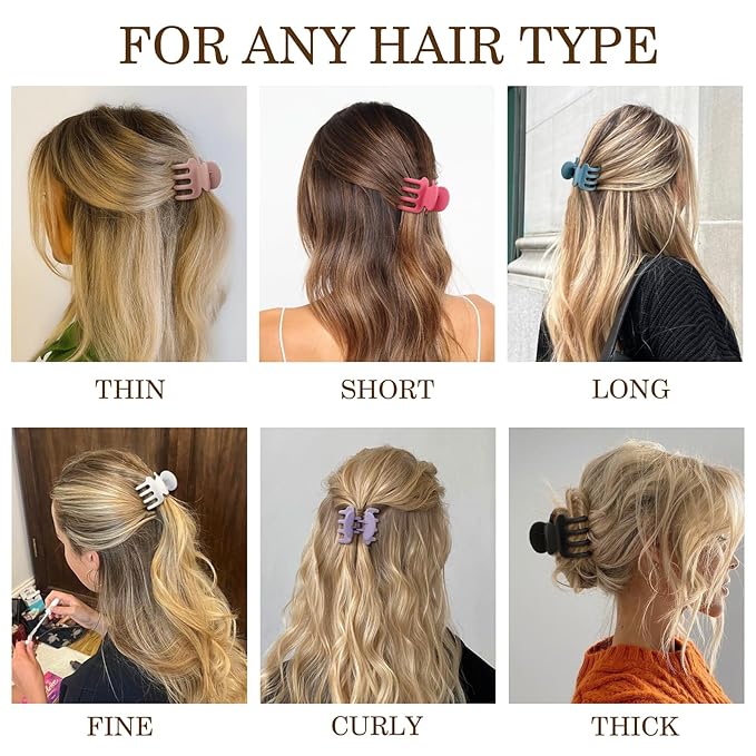 Sisiaipu 12Pcs Hair Clips for Women 1.8 Inch Small Claw Clips for Thin Hair Medium Hair Claw Clips for Thick Hair Accessories for Women Girls (Colorful)