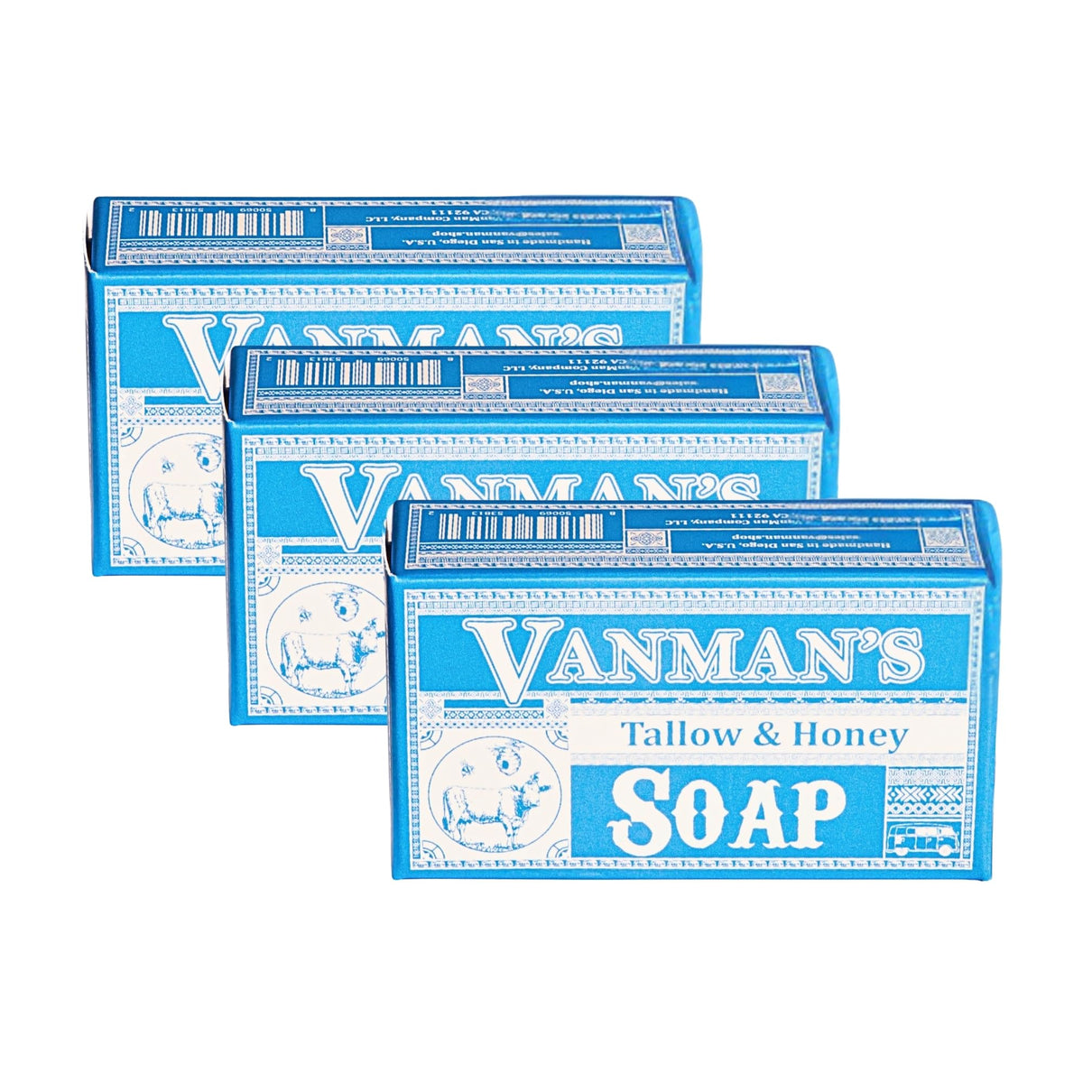 VanMan Tallow & Pine Tar Soap Bar – Grass-Fed Beef Tallow with Organic Oatmeal, Charcoal & Essential Oils – Exfoliating Face & Body Soap, 3.8oz - 1 Pack