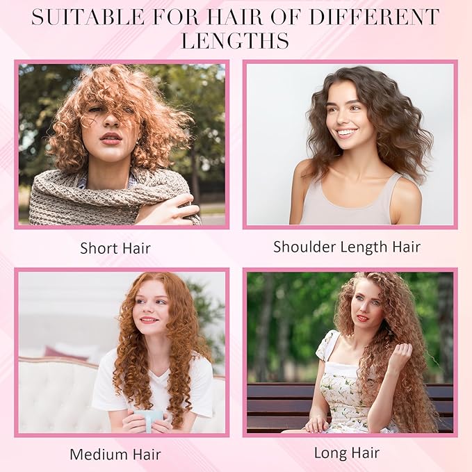 AOZUO Heatless Curling Rod Headband, Heatless Hair Curler Heatless Curls Overnight for Short Long Hair No Heat Overnight Curls with Thin Curlers to Sleep In for Short Hair (Pink)