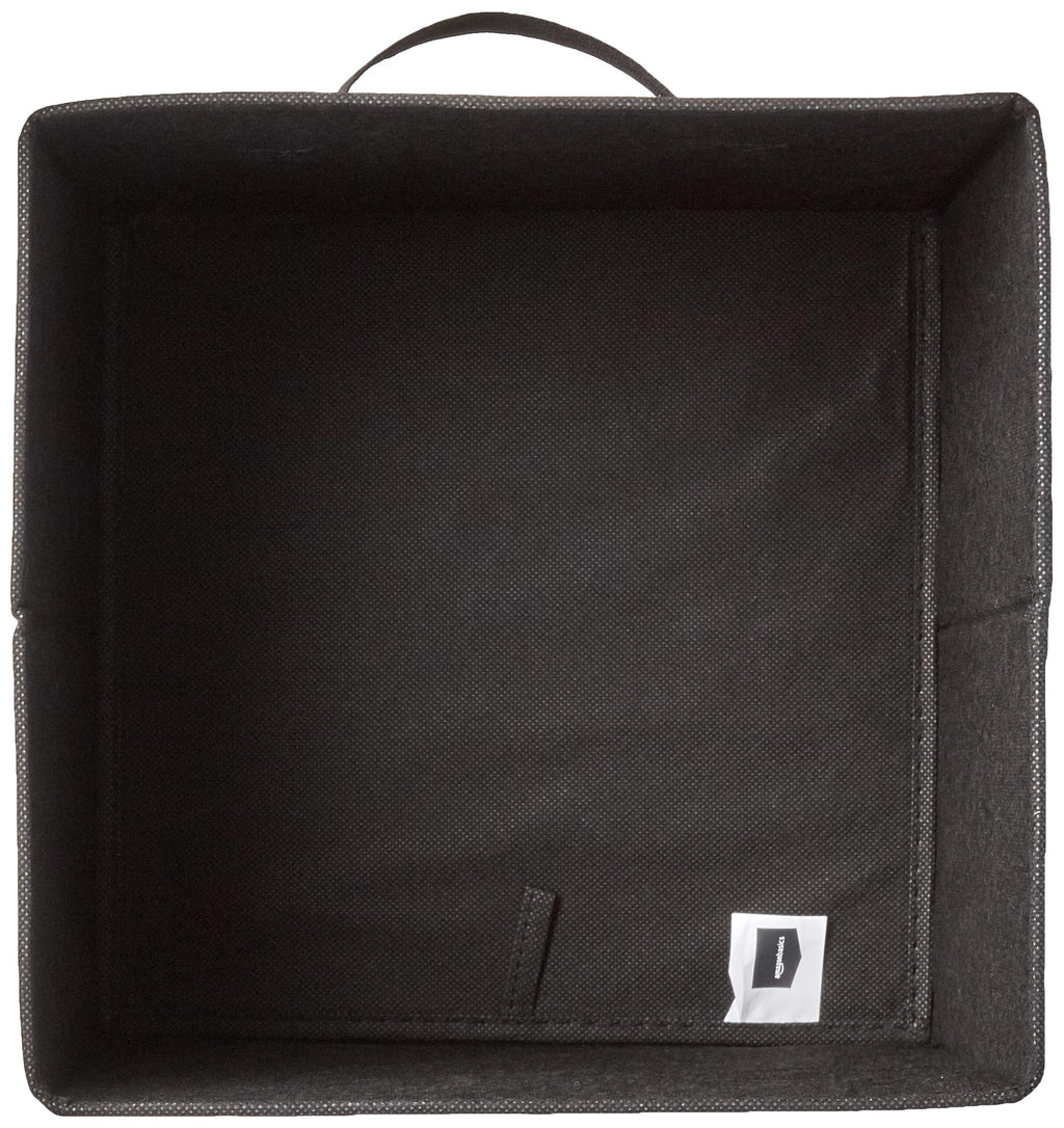 Amazon Basics Collapsible Fabric Storage Cube Bins Organizer with Handles, Organization Containers, Multifunctional, 13" x 13" x 13", Black, 6-Pack