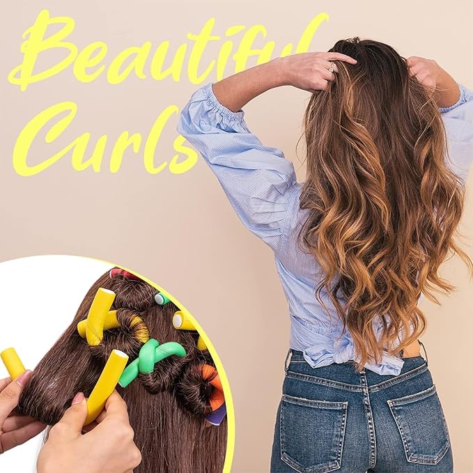 xnicx 47 Pcs 7" Heatless Flexi Rods Set for Overnight Curls for All Hair