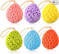 FoldTier 6 Pcs Bath Sponge Deep Cleansing Body Loofah Gentle and Deep Exfoliating Body Scrubber Bath Accessories Men Women Baby Sponge for Bathing Shower (Bright Color)