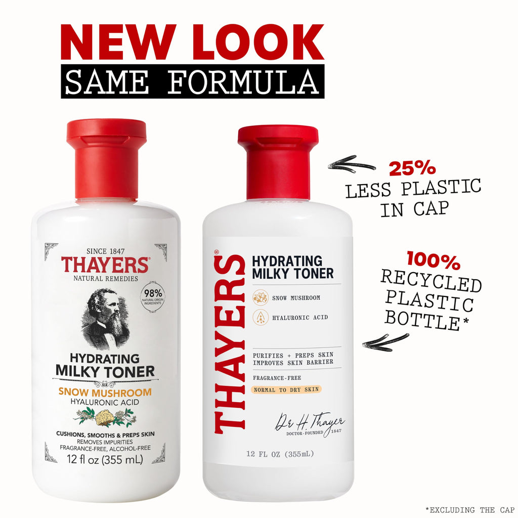 THAYERS Milky Hydrating Face Toner with Snow Mushroom Tremella, 12 Fl Oz