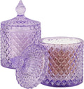 rejomiik 2 Pack Qtip Holder Apothecary Jars with Lid, Thick Glass, Purple