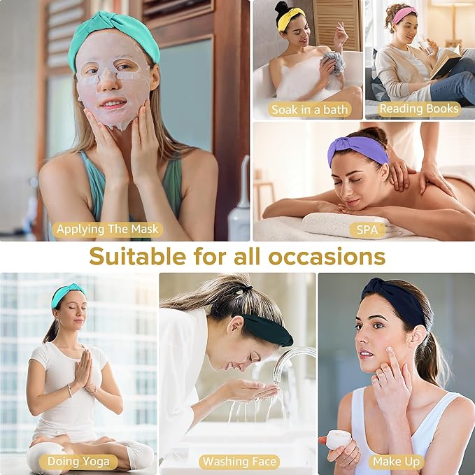 DiyJibb Headbands for Women Girls - 6PCS Stylish Top Knotted Headbands - Knotted Headband for Women - Head Bands Wide Hairband Hair Accessories