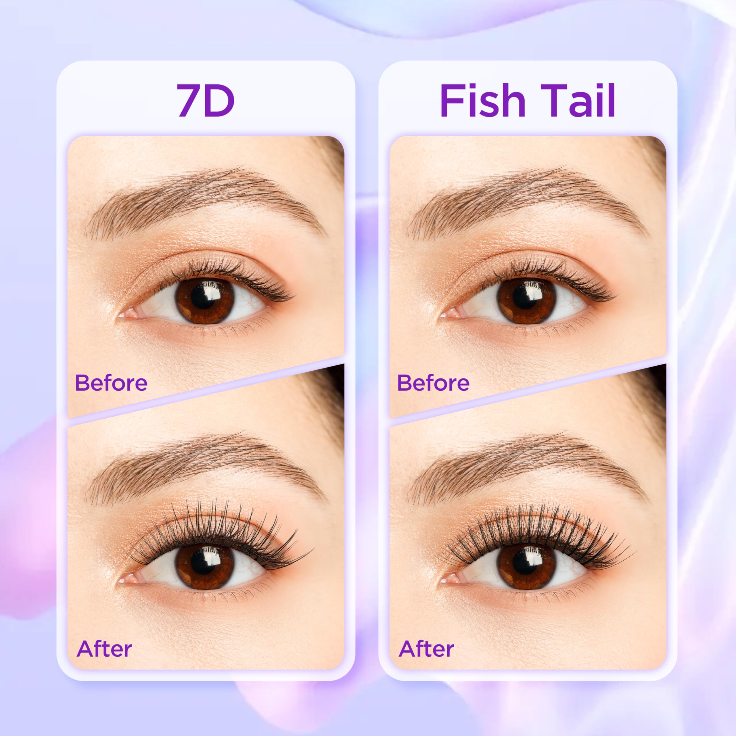 Elitefe Lash Extension Kit DIY Lash Clusters Kit Eyelash Extensions Individual Lashes Extensions with (Lash Bond,Tweezers,424Pcs, 7D+30D,0.07D, 5-16mm)