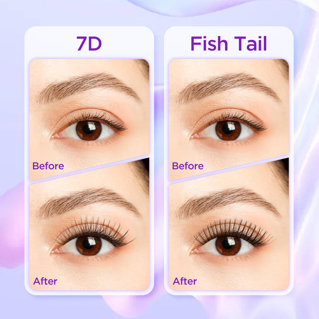 Elitefe Lash Extension Kit DIY Lash Clusters Kit Eyelash Extensions Individual Lashes Extensions with (Lash Bond,Tweezers,424Pcs, 7D+30D,0.07D, 5-16mm)