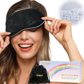 BeHoomi Heated Eye Mask, Weighted Sleep Mask Warm Compress for Eyes, Cooling Eye Mask for Sleeping, Reusable Eye Masks for Home, Office, Hot and Cold for Eye Relaxation, Gifts for Women (Black)
