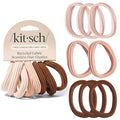 Kitsch Seamless Hair Ties No Damage - Stretchable Hair Bands for Strong All-Day Hold, Ponytail Holders | Hair Accessories for Girls - Rosewood 8 Pcs