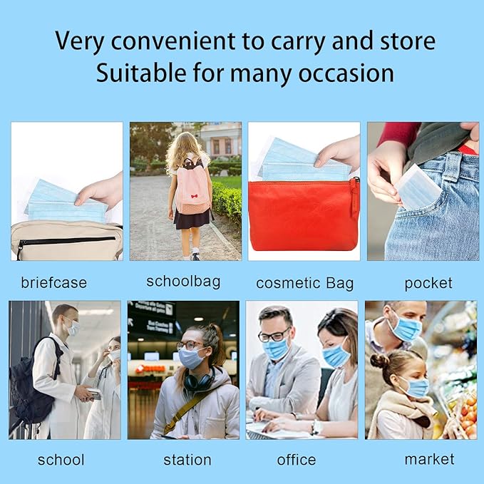 mystcare Disposable Face Mask 50 Pack Individually Packaged Wrapped Protection For Adults 3-layer Filter Safety Face Masks