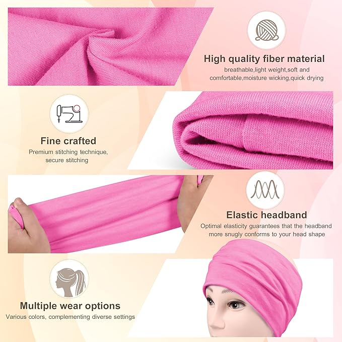 DiyJibb Headbands for Women, 7PCS Wide Cloth Hair Bands for Workout, Yoga, Skincare & Daily Wear, Soft & Stretchy