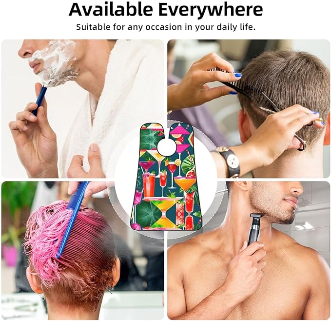 Tropical Fruit Pineapple Print Beard Bib Shaving Apron, Beard Hair Trimming Cape Gift For Dad
