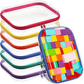 Sanwuta 6 Pcs Clear Hard Zipper Case Plastic Zipper Pouches Transparent Makeup Bag Pencil Case Pouches Toiletry Diaper Bag for Travel Toy Storage Organizer Bins