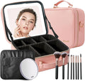 Mocado Travel Makeup Bag with Mirror Makeup Case with 8 Makeup Brushes