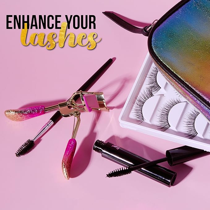 Eyelash Curler - 1pc Ombre Metallic Pink Gold Precision Lash Curler, Comfort Grip Lash Curler | Pro Beauty Tools for Effortless Eyelash Curling