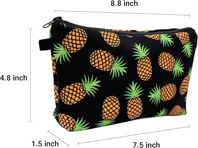 Aiphamy Cute Travel Makeup Bag Cosmetic Bag Small Pouch Gift for Women (Pineapple)