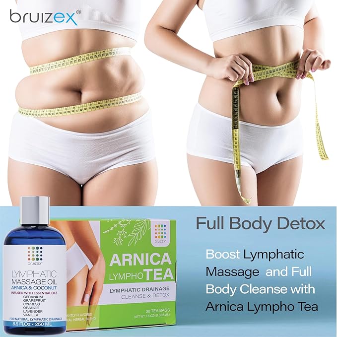 Lymphatic Drainage Massage Oil for Massage Therapy - Arnica & Coconut Oil for Post Surgery Recovery & Lymphatic Drainage Massager, Liposuction, 360 Lipo, BBL, Tummy Tuck Procedure,Moisturizing -8.5 Oz