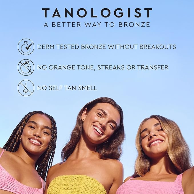 Tanologist Dark Mini Self Tan Water, Clear Self Tanning Water, Travel Size, Streak-Free Tanning Mist, Natural Bronze, No Fake Tan Smell, Clean Ingredients, 3.38 fl. oz/100 ml Bottle