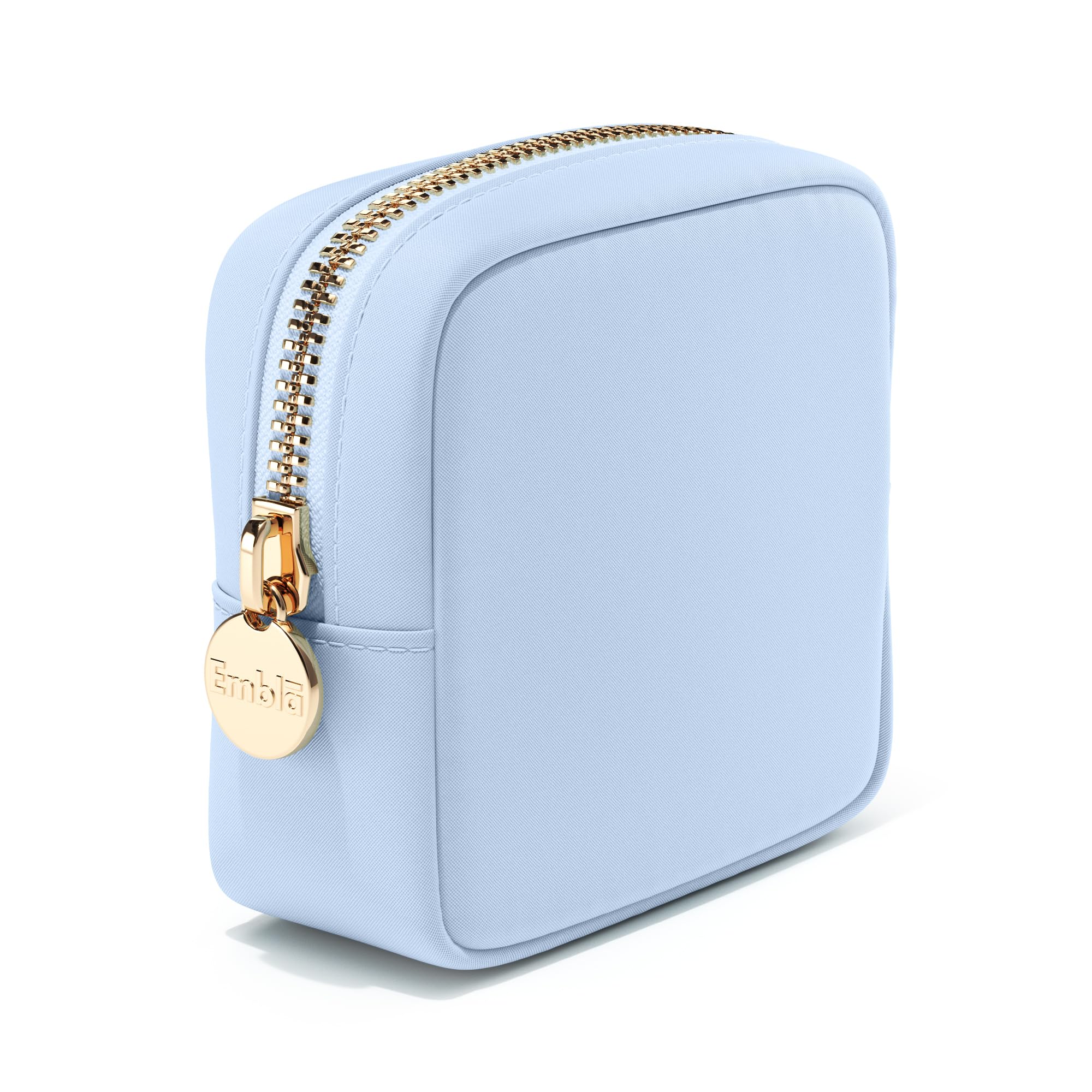 Embla Small Makeup Bag for Purse, Mini Waterproof Nylon Cosmetic Pouch, Durable and Lightweight Travel Toiletry Bag with Smooth Zipper, Blue