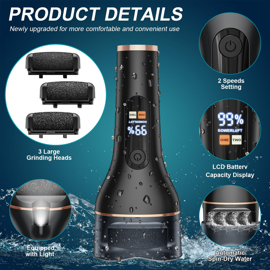 Electric Callus Remover for Feet Rechargeable Portable Electronic Foot File Pedicure Tools 16 In 1 Foot Callus Remover Kit Foot Scrubber Professional Foot Care To Remove Dead Skin Hard Skin Dry Cracks