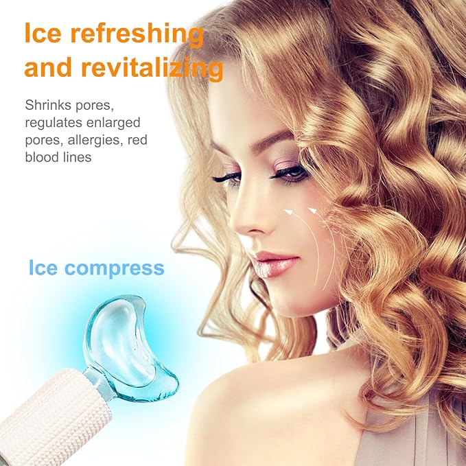 Fairsailrain Ice Globes for Facials, Cooling Face Massage Roller with Crescent Glitter Design, Professional Beauty Tool for Salons Home Face Neck Under Eye Care